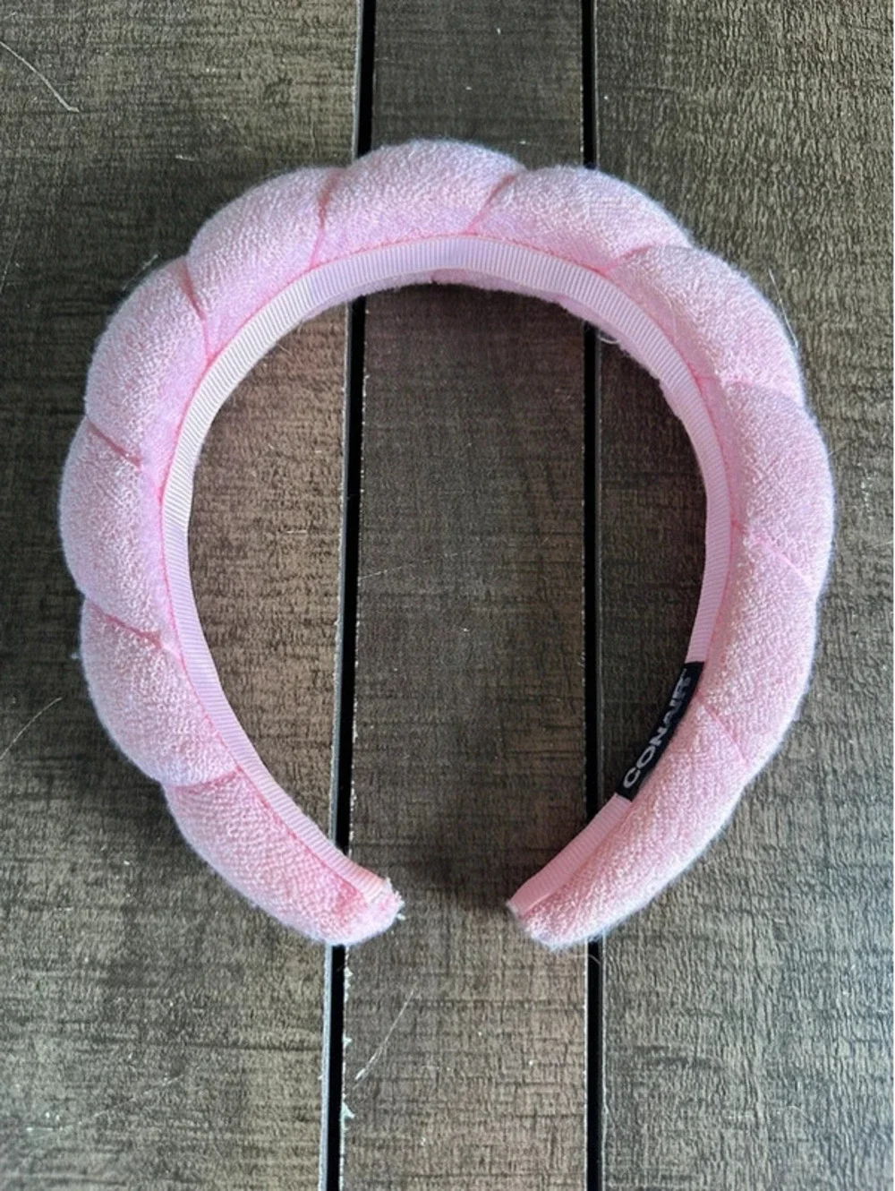 Conair Pink Bubble Spa Terry Cloth Padded Headband Makeup Face Washing Hair